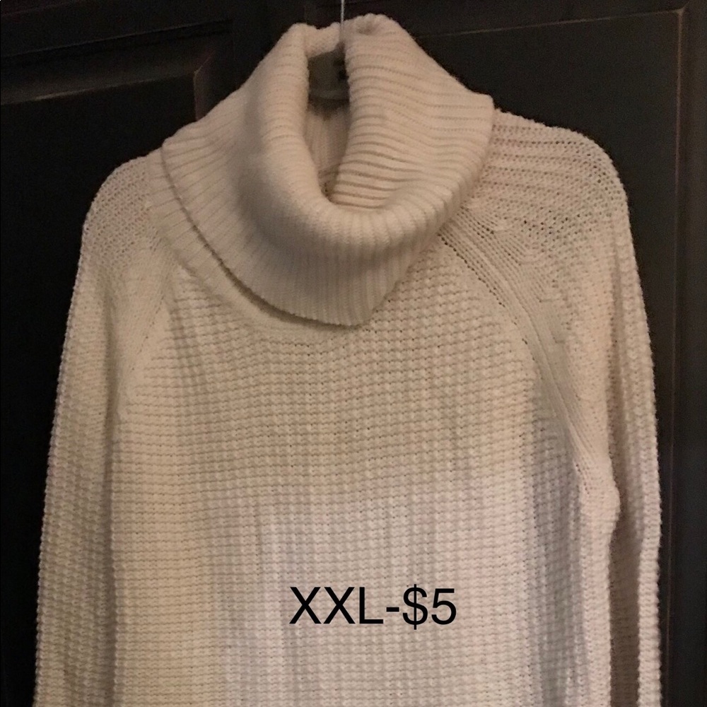 White cowl neck sweater
